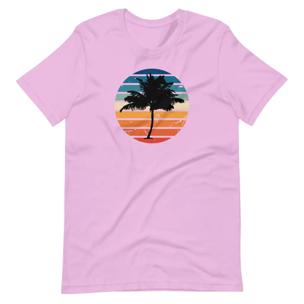 Men’s Hot Beachy Palm Tree Vaca T-shirt - Lilac / S