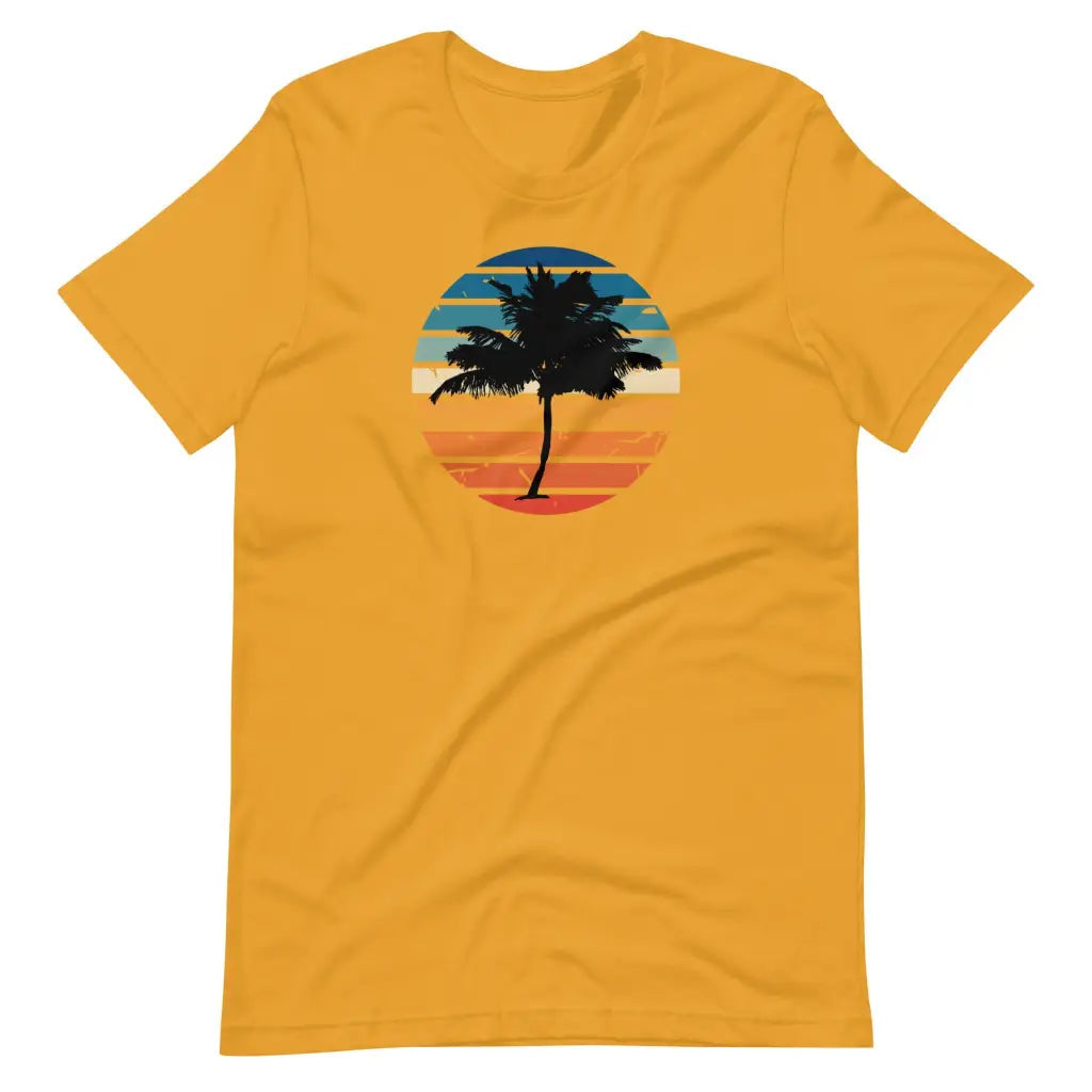 Men’s Hot Beachy Palm Tree Vaca T-shirt - Mustard / S