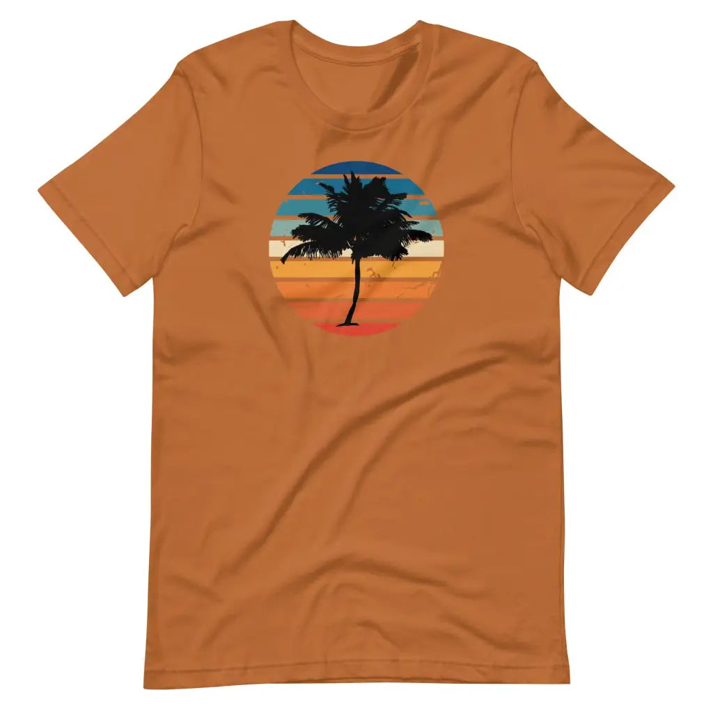 Men’s Hot Beachy Palm Tree Vaca T-shirt - Toast / S