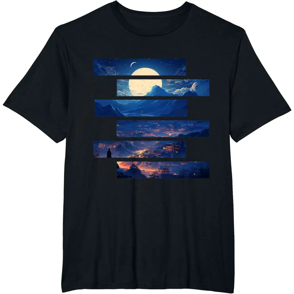 Men’s Lunar Horizon Peaks: Moonlit Majesty Over Mountains