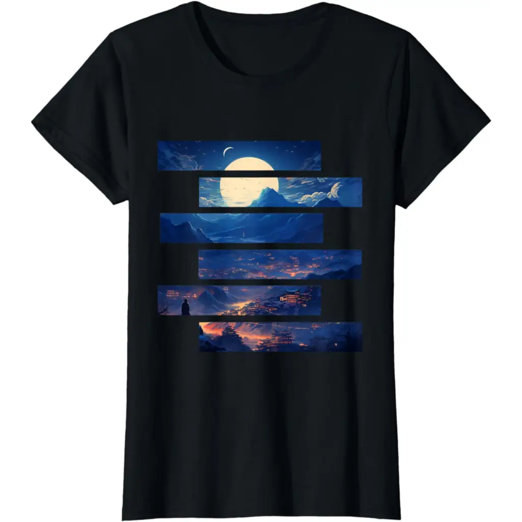 Men’s Lunar Horizon Peaks: Moonlit Majesty Over Mountains