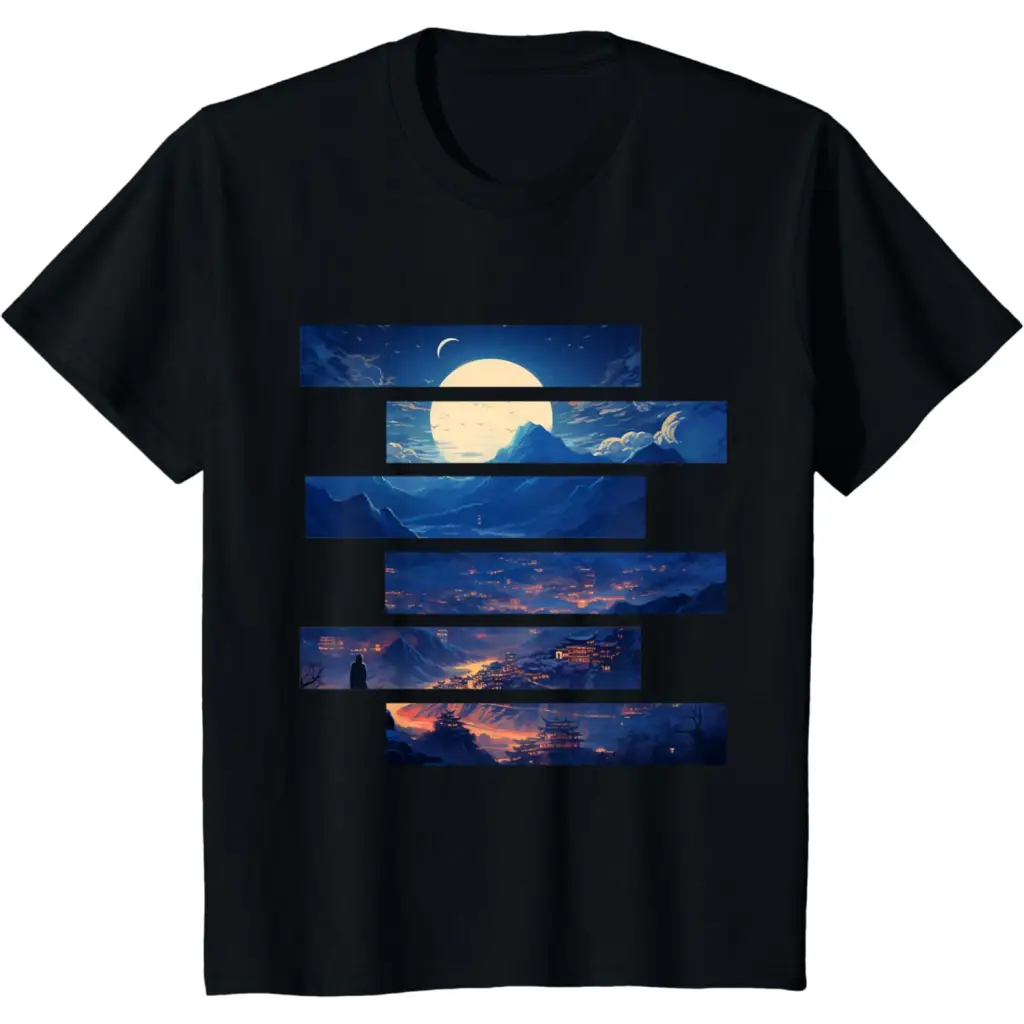 Men’s Lunar Horizon Peaks: Moonlit Majesty Over Mountains