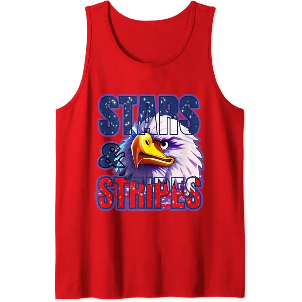 Men’s Stars and Stripes 4th of July Tank Top - red / S