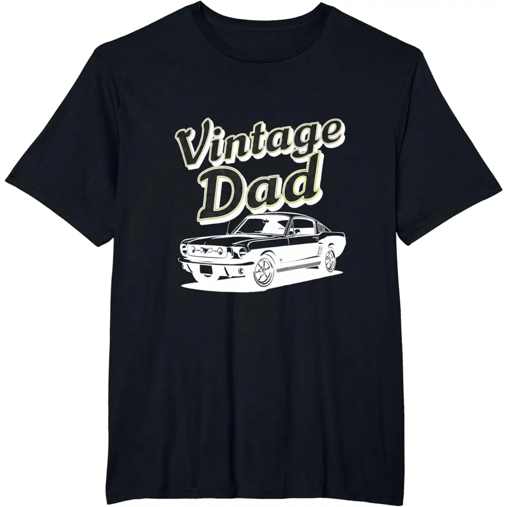 Men’s Vintage Dad: Classic Car Retro T-Shirt - Black