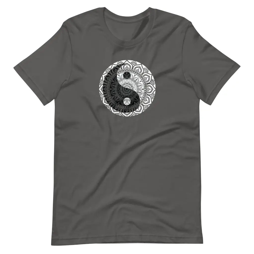 Men’s Yin and Yang Mehndi t-shirt - Asphalt / S - T-Shirt