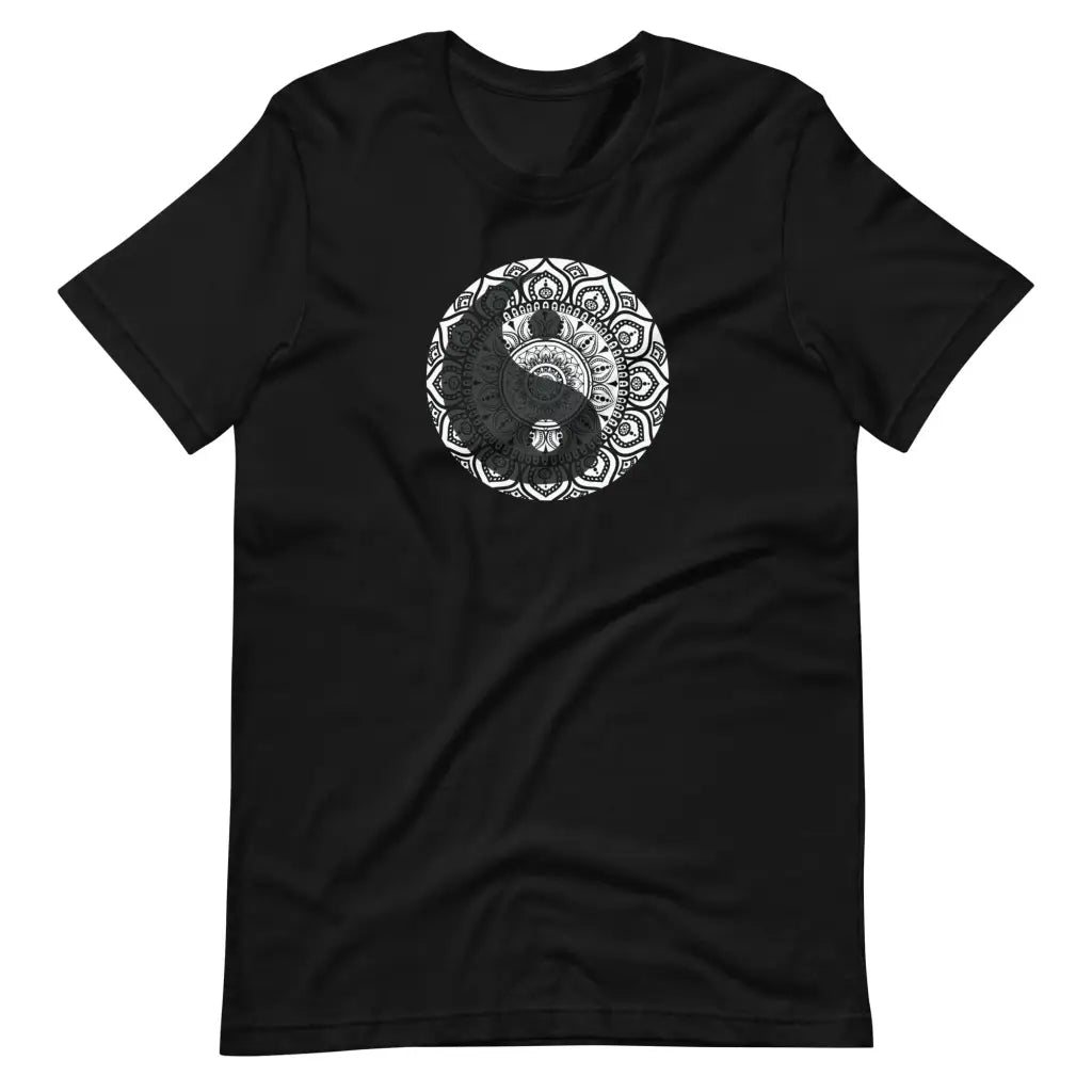 Men’s Yin and Yang Mehndi t-shirt - Black / S - T-Shirt