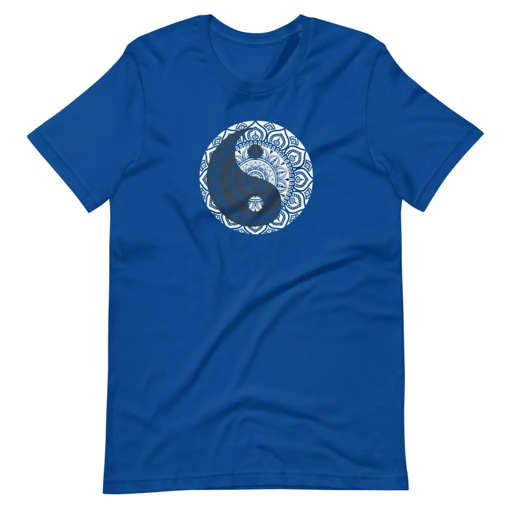 Men’s Yin and Yang Mehndi t-shirt - True Royal / S - T-Shirt