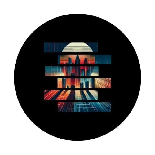 Metropolis Mosaic: Sunset in Segments PopSockets Swappable