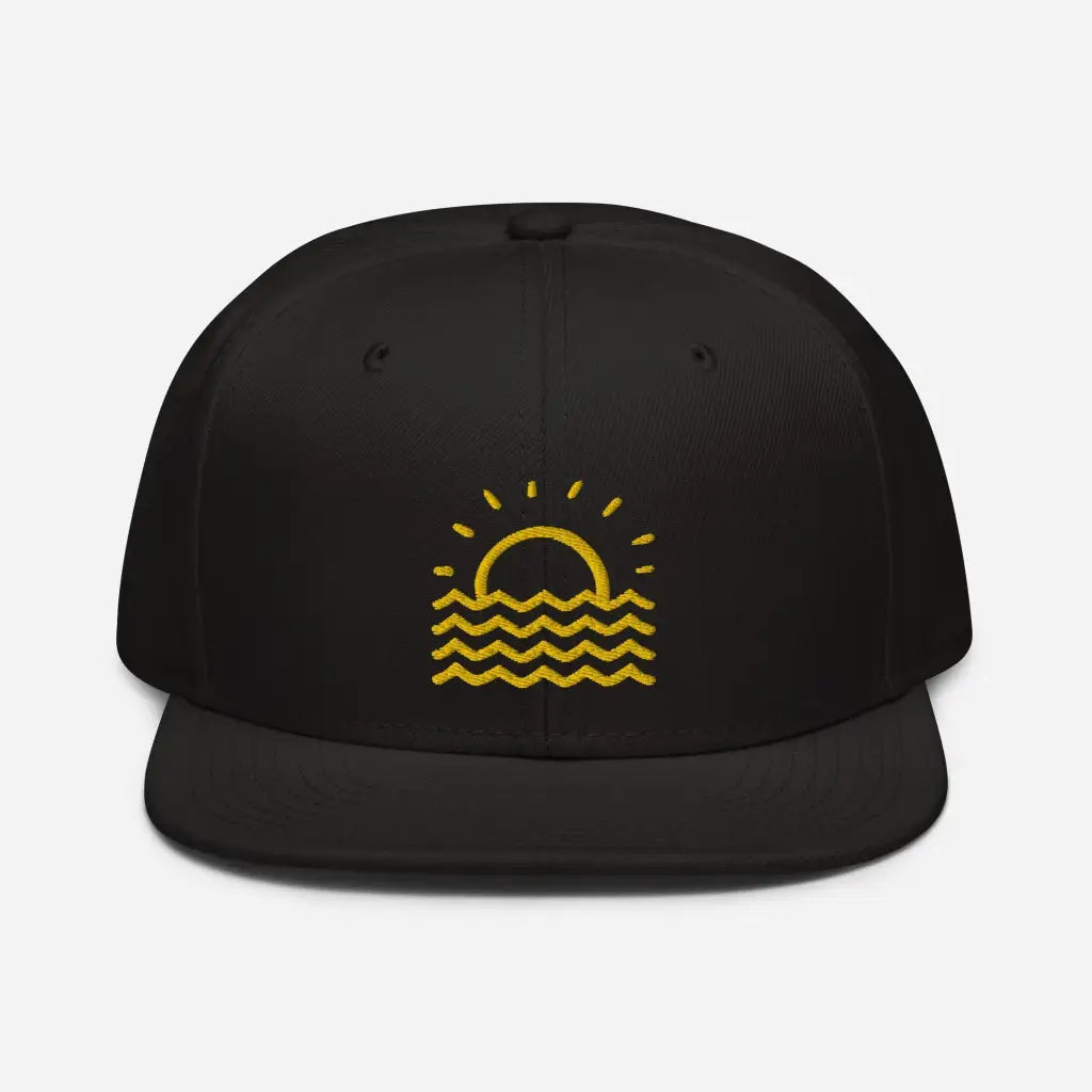 Minimalist Fun in the Sun Snapback Hat - Black