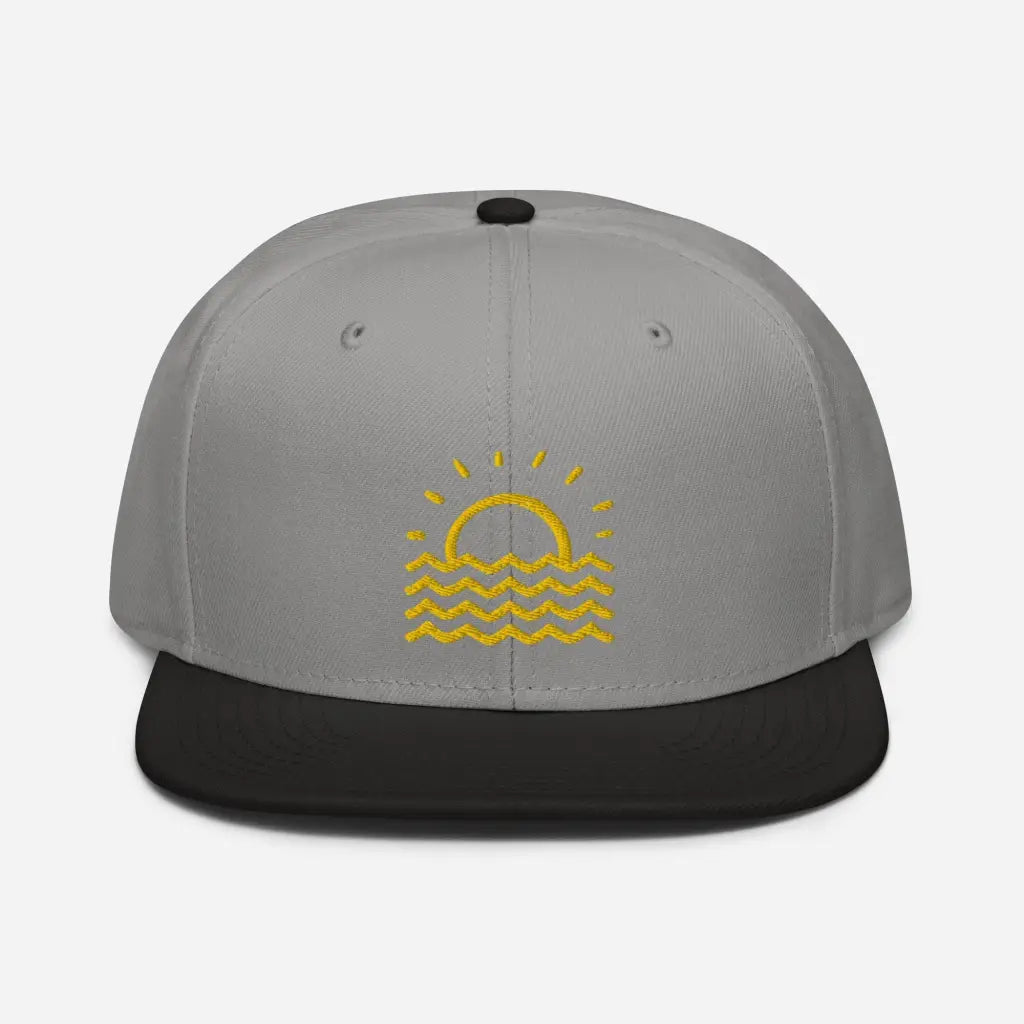 Minimalist Fun in the Sun Snapback Hat - Black / Gray