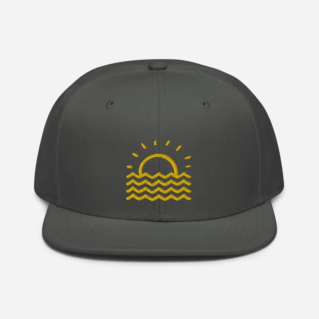 Minimalist Fun in the Sun Snapback Hat - Charcoal gray