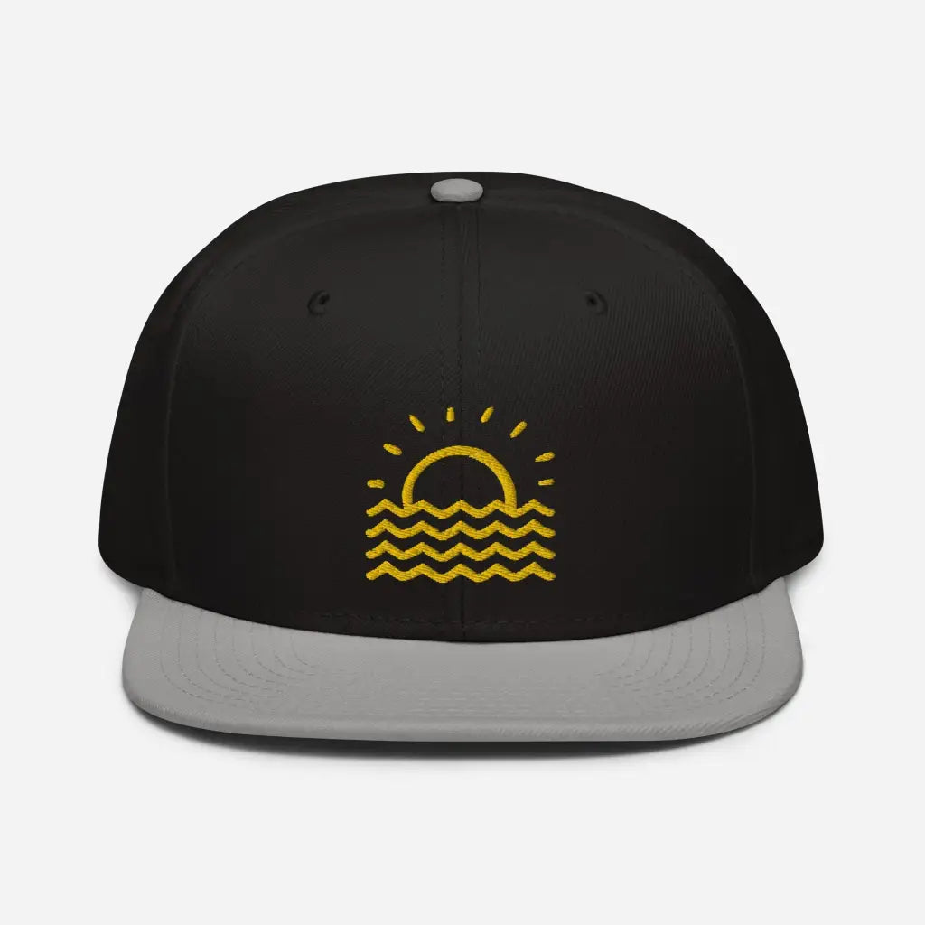 Minimalist Fun in the Sun Snapback Hat - Gray / Black