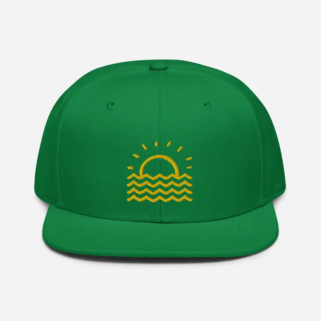 Minimalist Fun in the Sun Snapback Hat - Kelly green