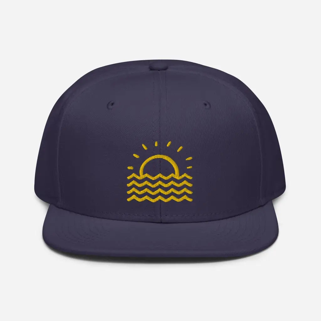 Minimalist Fun in the Sun Snapback Hat - Navy blue