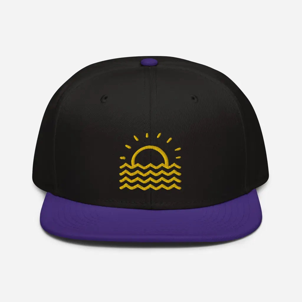 Minimalist Fun in the Sun Snapback Hat - Purple / Black