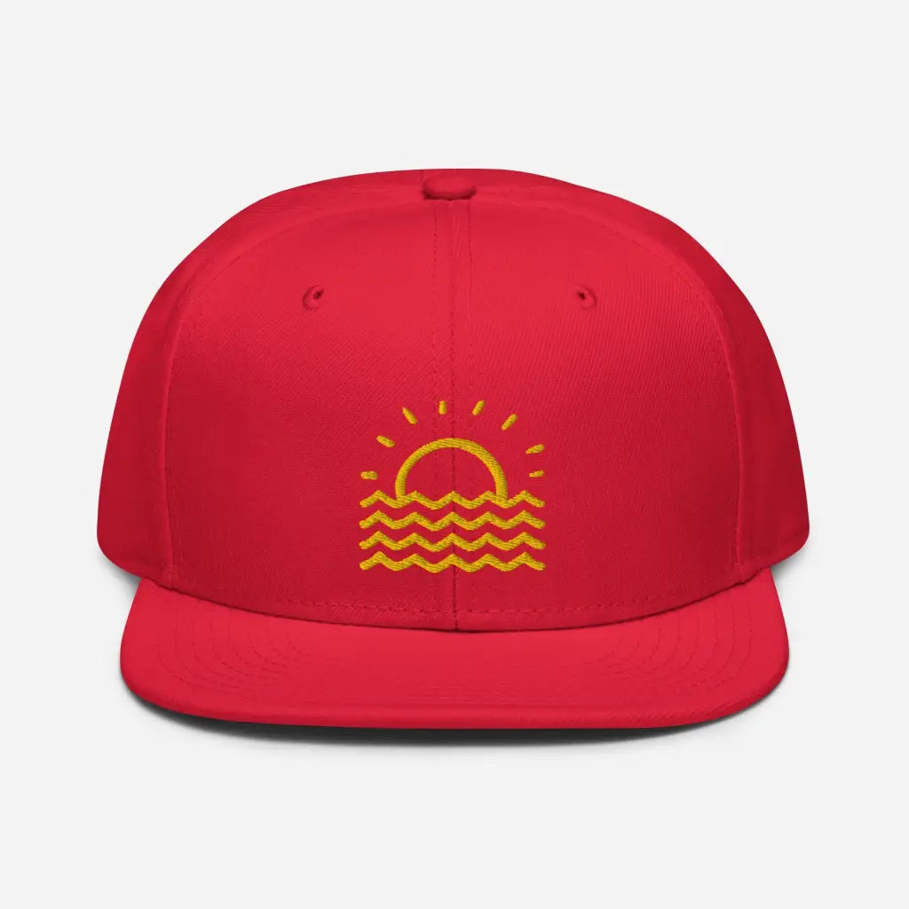 Minimalist Fun in the Sun Snapback Hat - Red