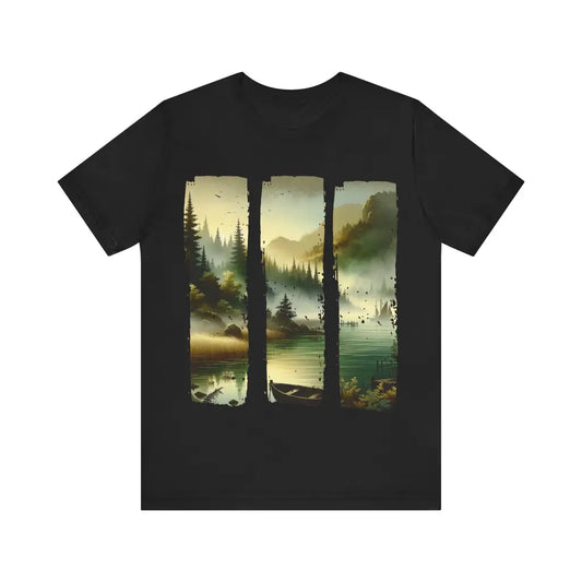 Misty Harbor Awakening - Jersey Short Sleeve Tee - Black