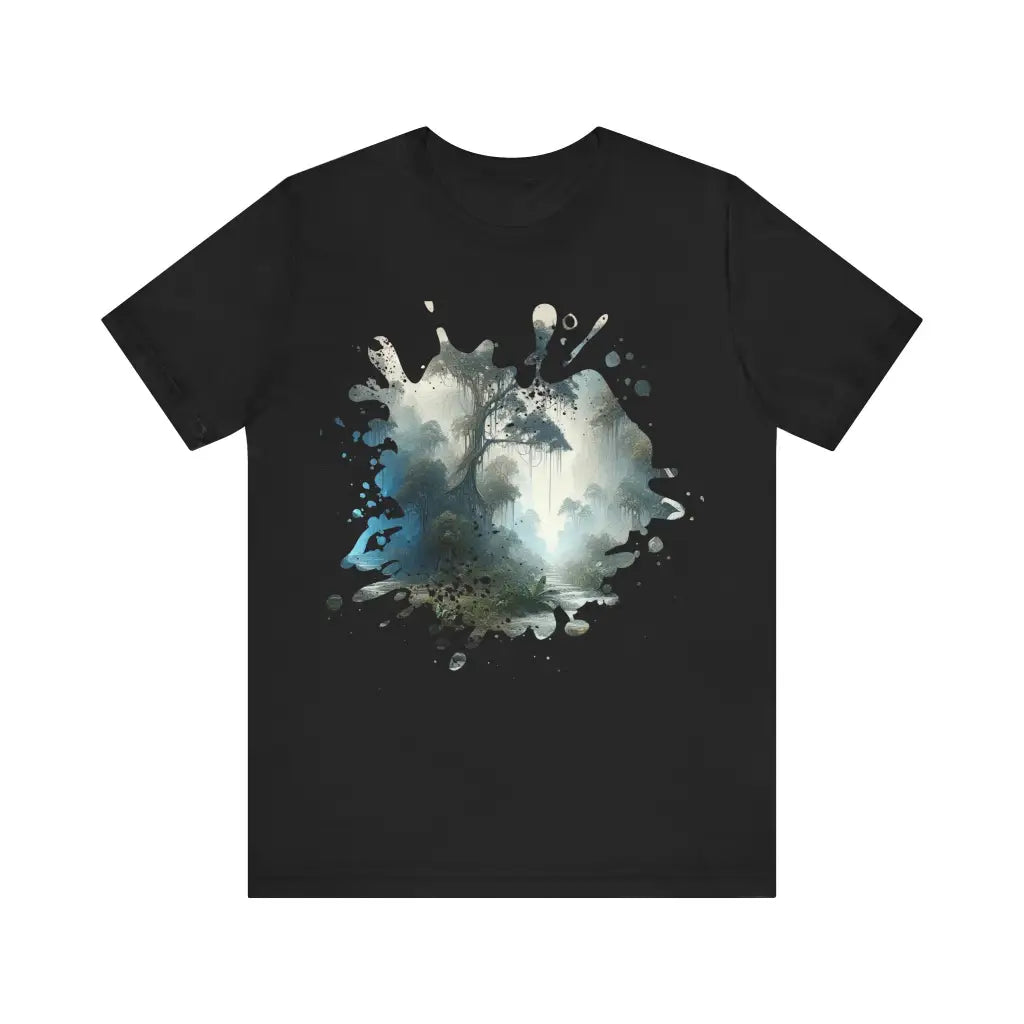 Misty Thicket at Daybreak - Jersey Short Sleeve Tee - Black