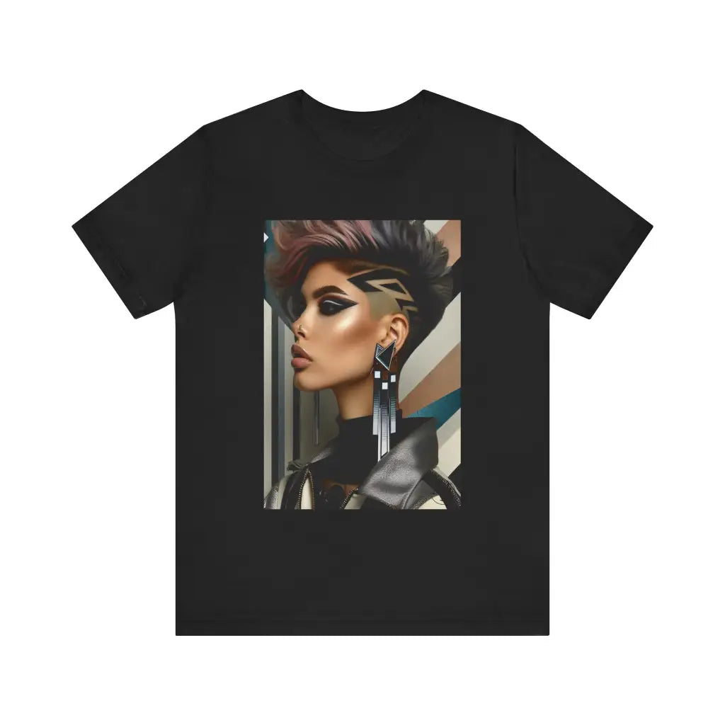 Modern Muse in Metallic Tones Jersey Short Sleeve Tee Black