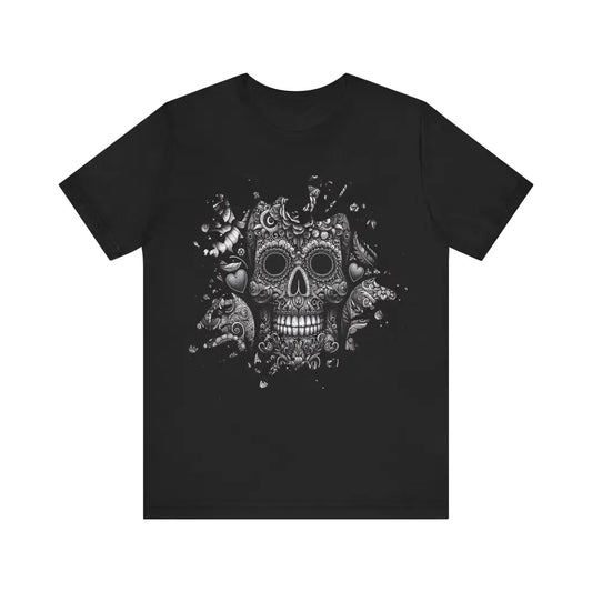 Monochromatic Day of the Dead Tapestry - Jersey Short