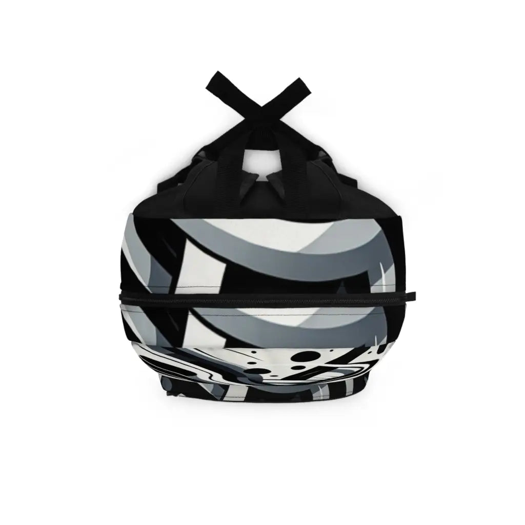 Monochrome Curves and Circles Backpack One size Bags