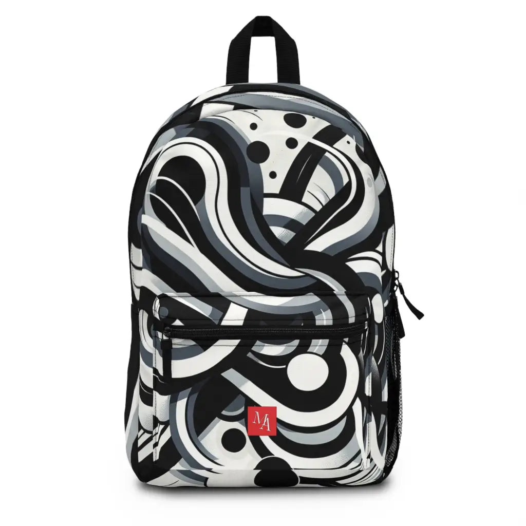 Monochrome Curves and Circles Backpack One size Bags