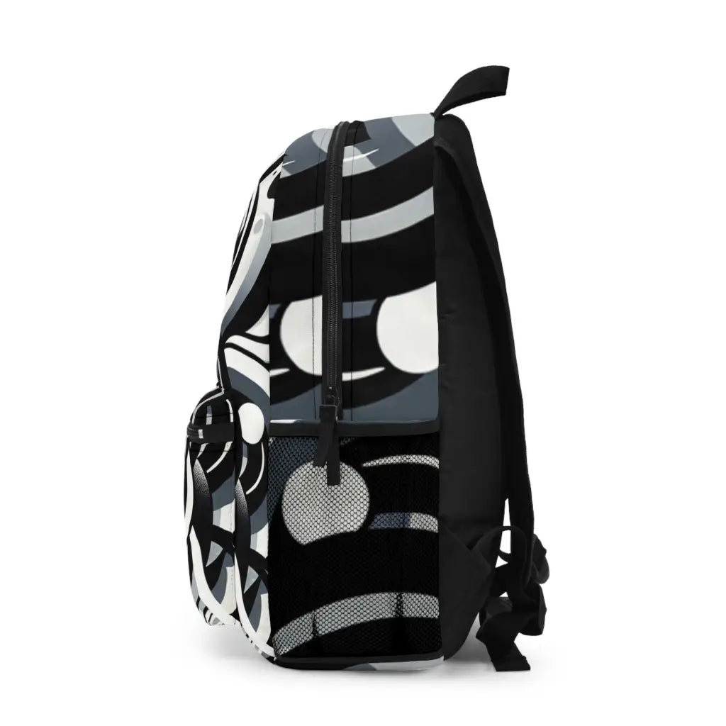 Monochrome Curves and Circles Backpack One size Bags