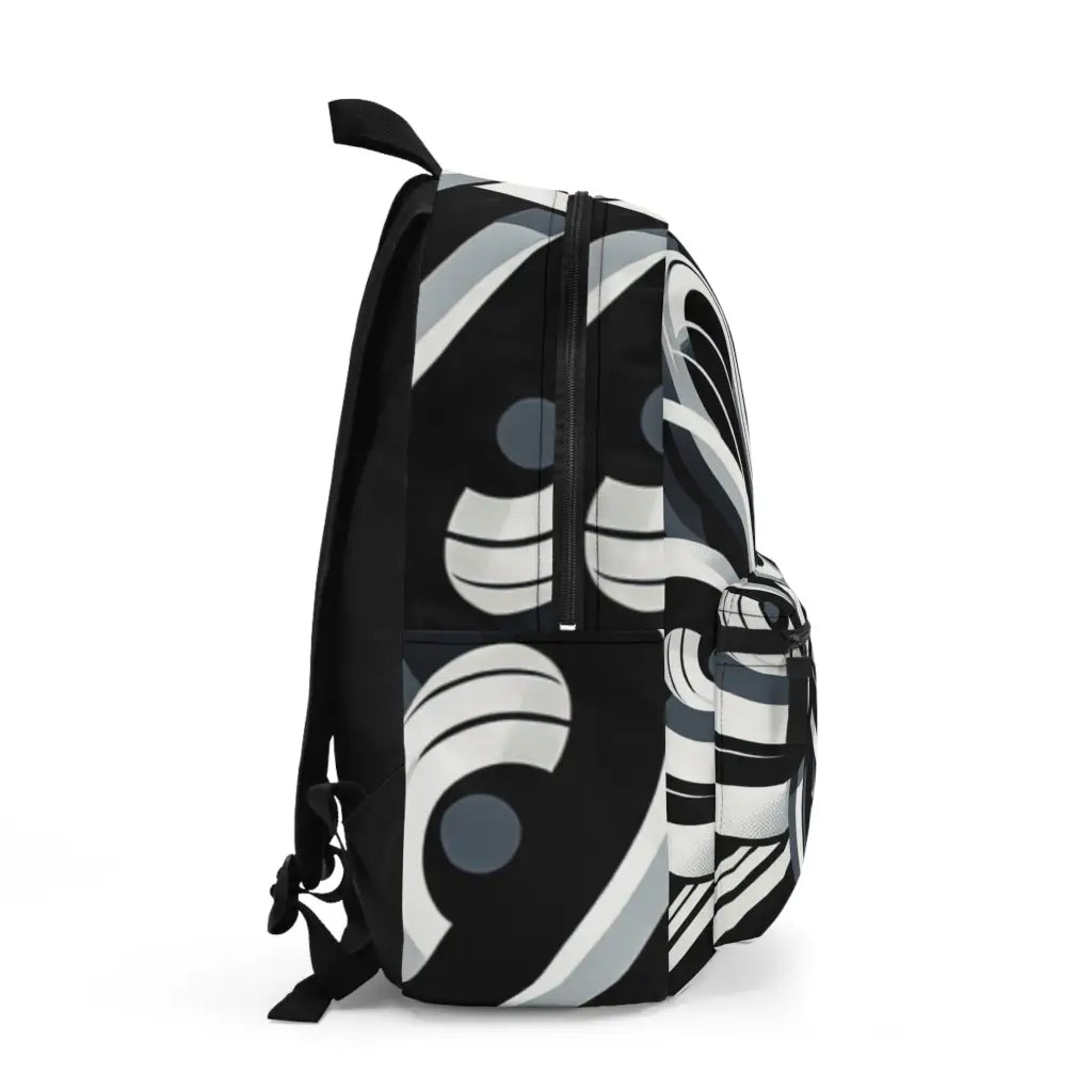 Monochrome Curves and Circles Backpack One size Bags