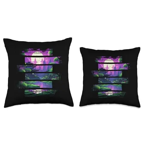 Moonlit Sanctuary: Twilight Reflections Throw Pillow Home