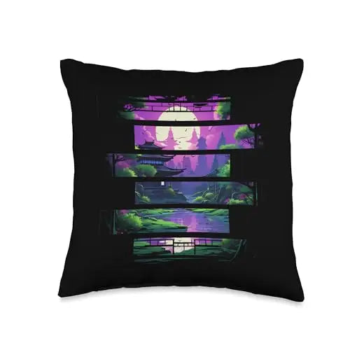 Moonlit Sanctuary: Twilight Reflections Throw Pillow Home
