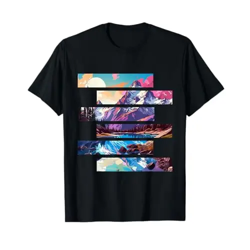 Mountain Layers: Nature’s Horizon T Shirt Apparel