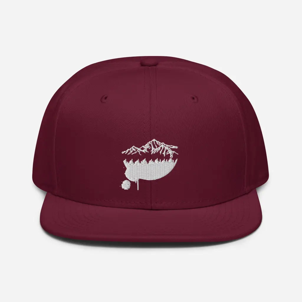 Mountain Lodging Vaca Snapback Hat - Burgundy maroon