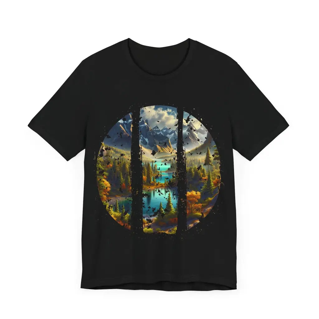 Mountain Vista Through Ancient Glass Jersey Short Sleeve