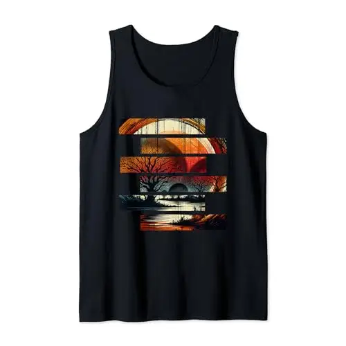 Mystic Twilight Silhouette Embraces Dusk Tank Top Apparel