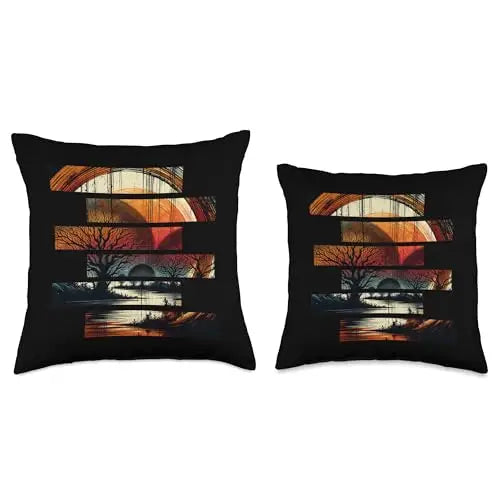 Mystic Twilight Silhouette Embraces Dusk Throw Pillow Home