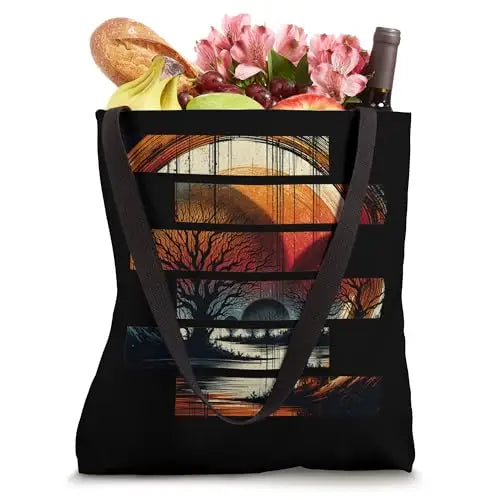 Mystic Twilight Silhouette Embraces Dusk Tote Bag Apparel