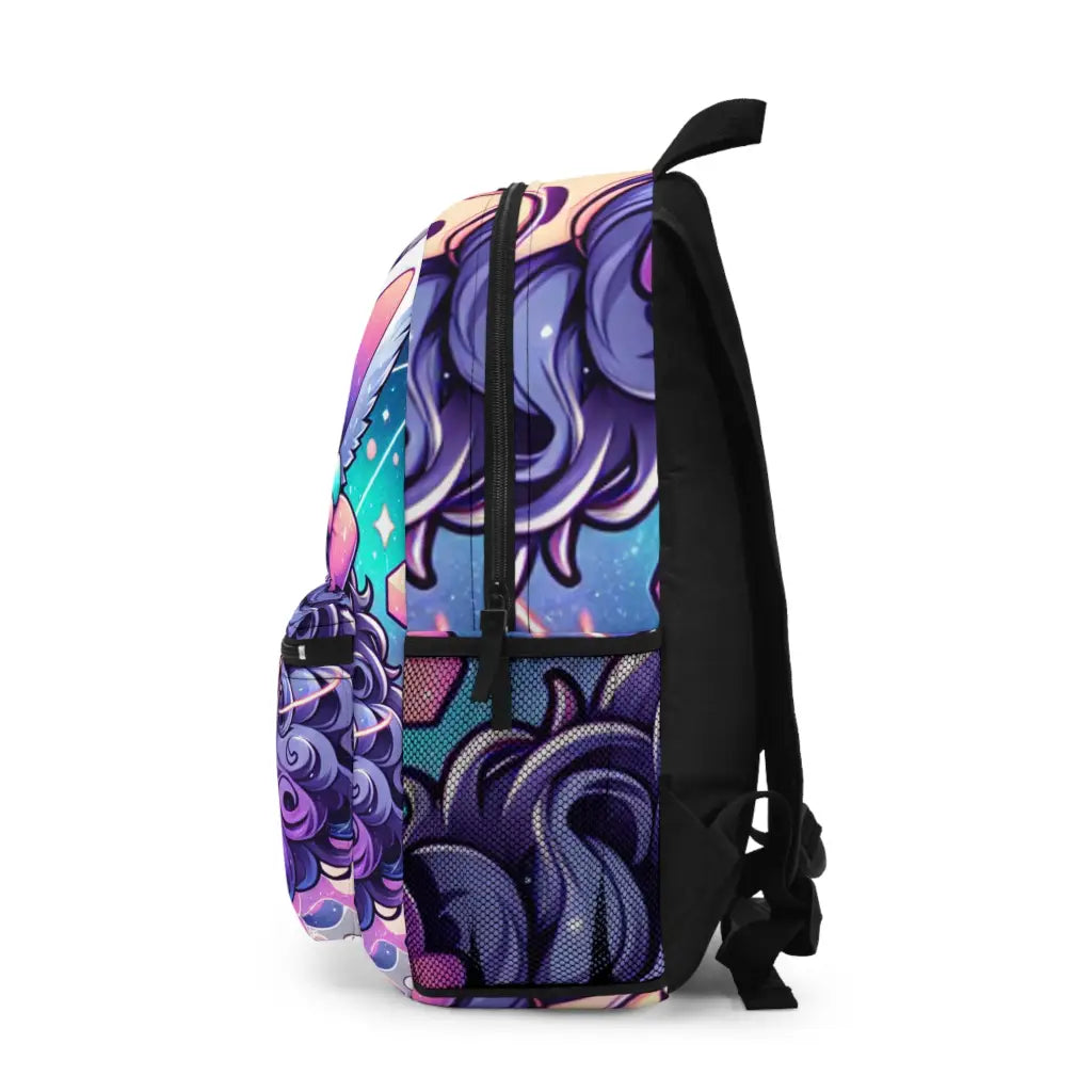 Mystical Cosmos and Curly haired Cutie Backpack One size
