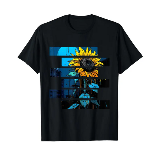 Mystical Moonlit Sunflower: Nature’s Nighttime Elegance T