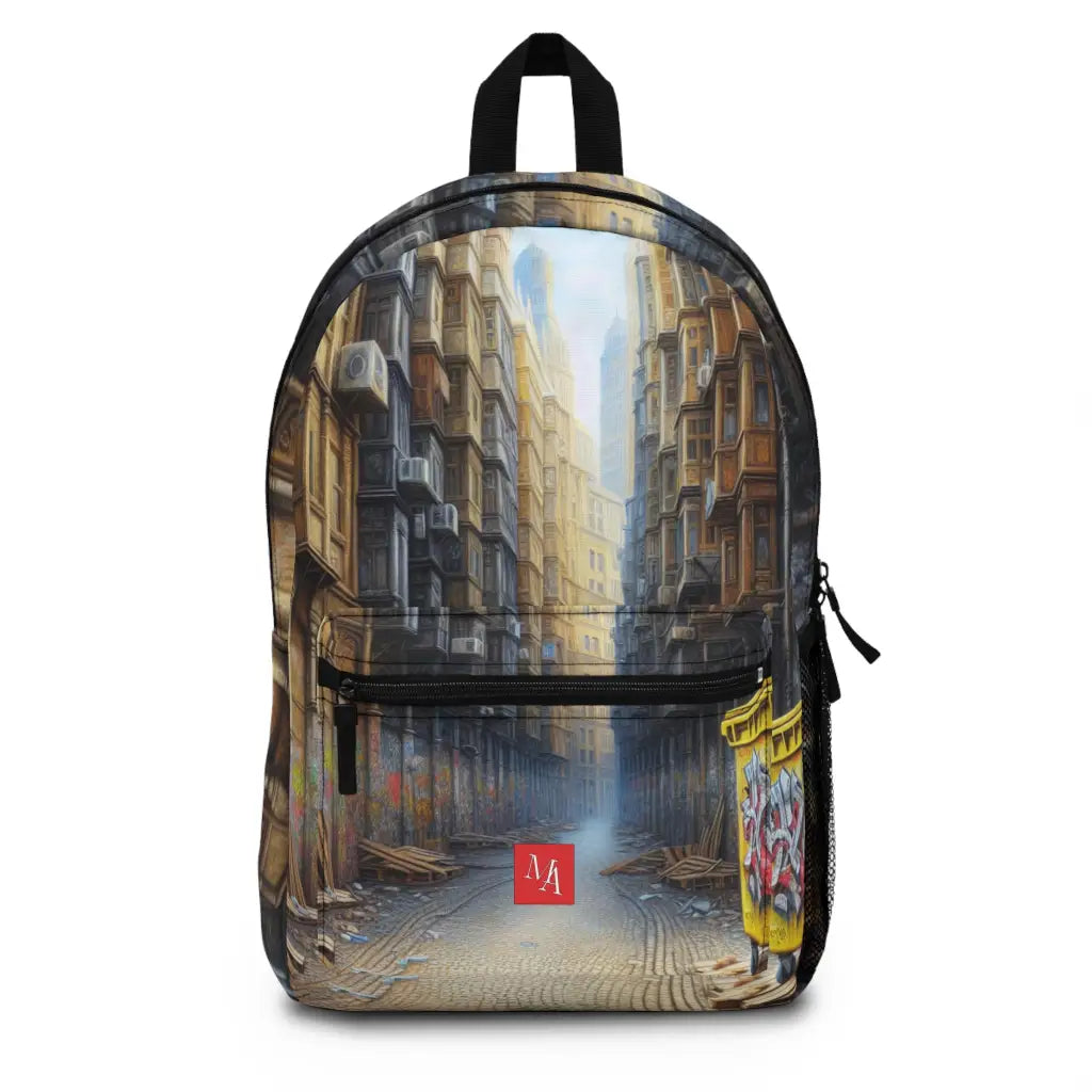 Narrow Passageway with Street Art Backpack One size Bags