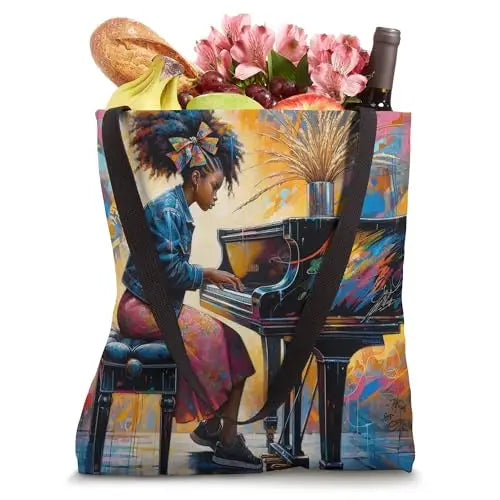 Natural Melodies of Expression: The Young Pianist Tote Bag