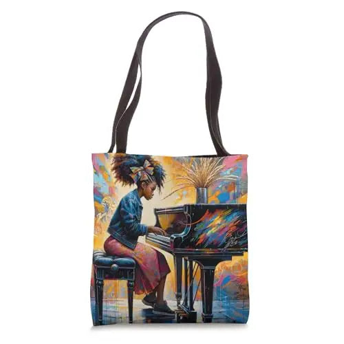 Natural Melodies of Expression: The Young Pianist Tote Bag