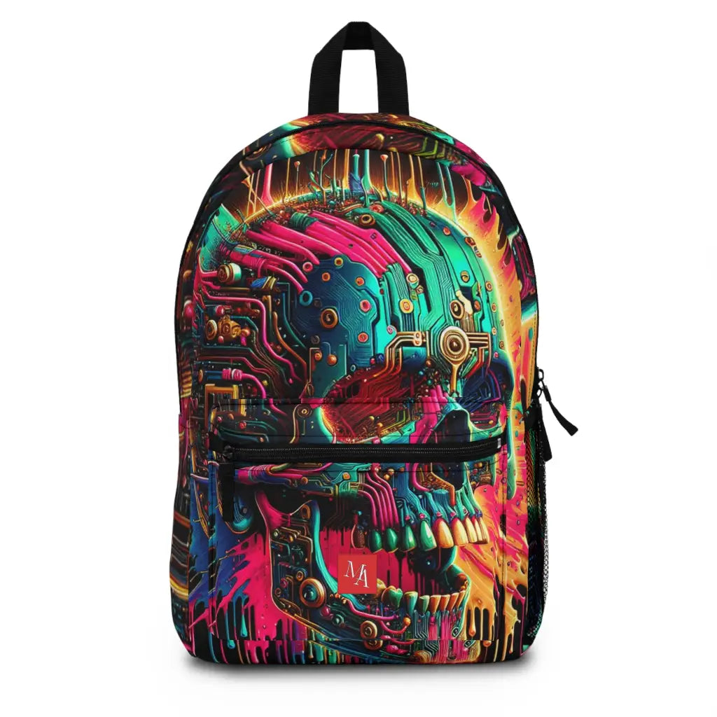 Neon Circuit Skull Backpack One size Bags