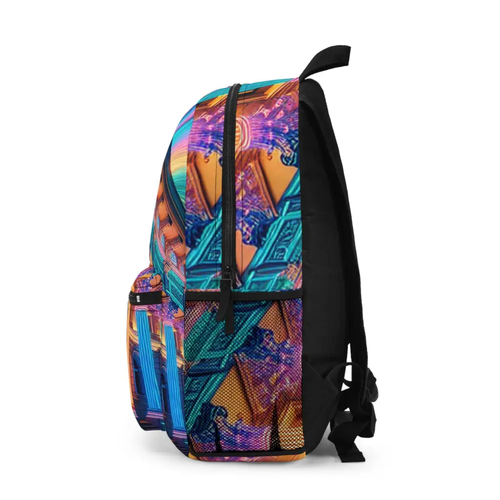 Neon Temple in Spiral Aura Backpack One size Bags