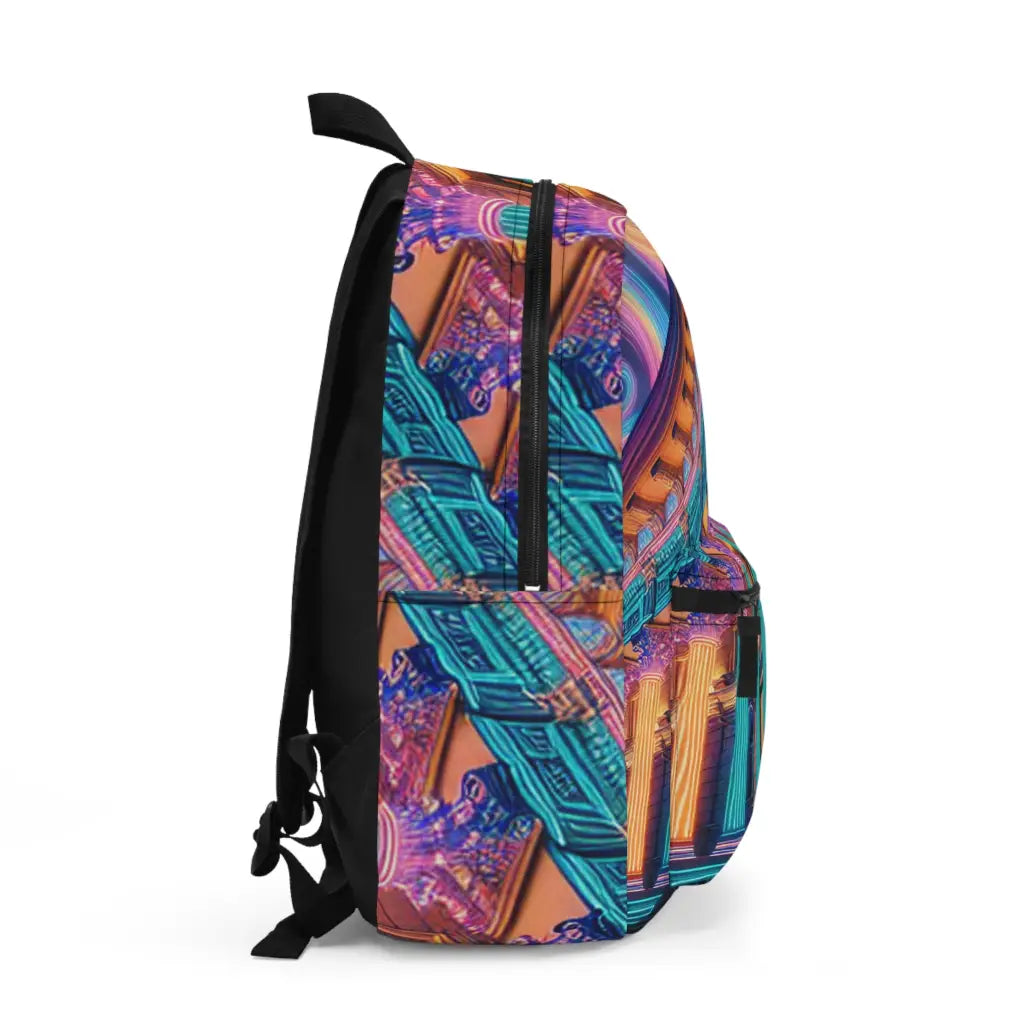 Neon Temple in Spiral Aura Backpack One size Bags