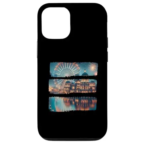 Nighttime Cityscape: Ferris Wheel & Fireworks Case (iPhone