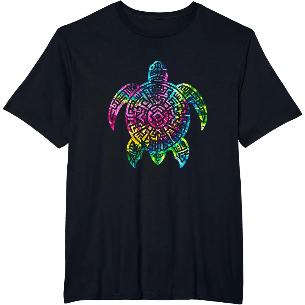 Ocean Odyssey: Tie Dye Tribal Tides Sea Turtle T-Shirt