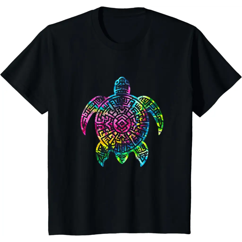 Ocean Odyssey: Tie Dye Tribal Tides Sea Turtle T-Shirt