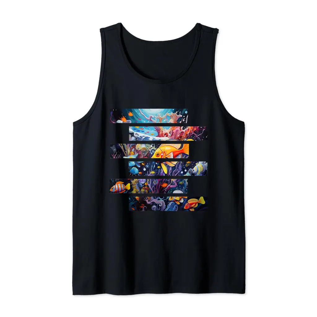 Oceanic Harmony Within Underwater Sea Life Tank Top Apparel