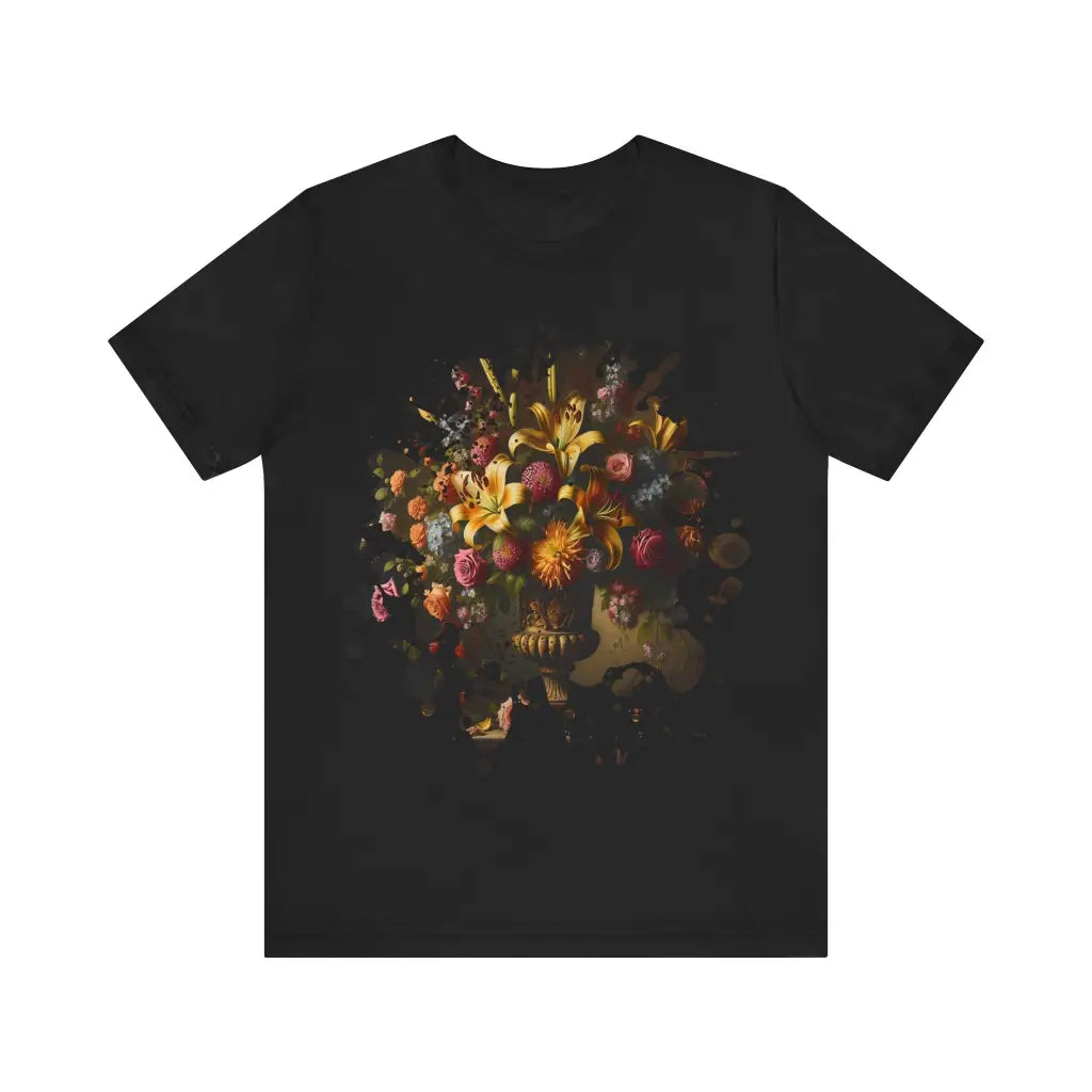 Opulent Petal Symphony - Jersey Short Sleeve Tee - Black