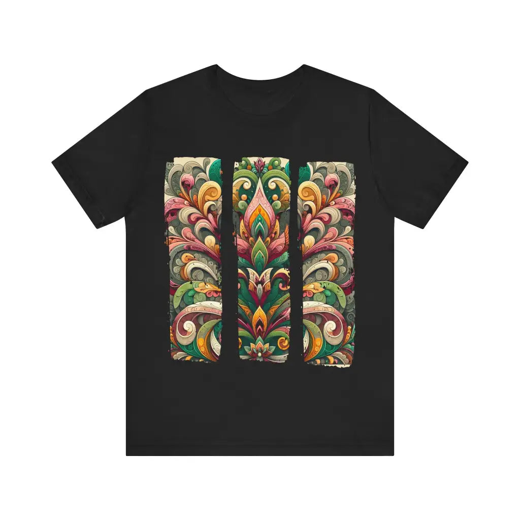 Ornate Paisley Tapestry - Jersey Short Sleeve Tee - Black